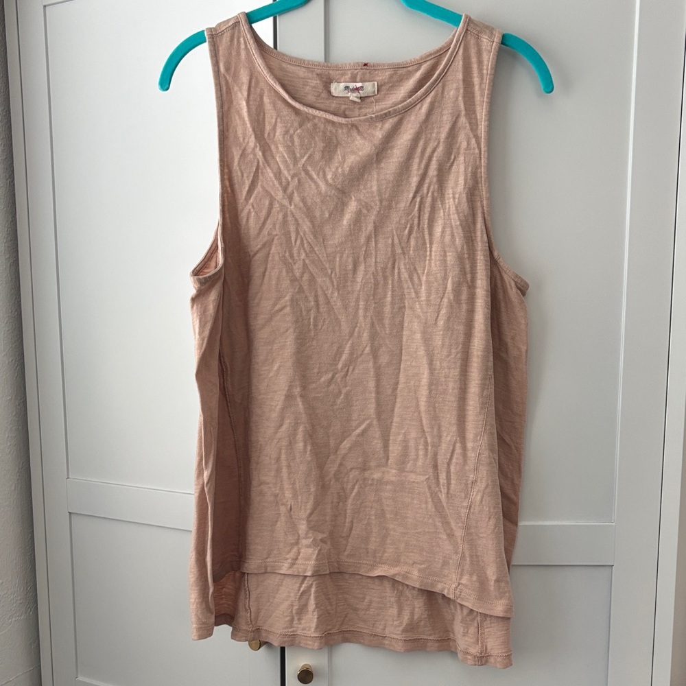 Madewell Blush Pink Layered Hem Tank